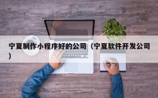 江阴宁夏制作小程序好的公司（宁夏软件开发公司）